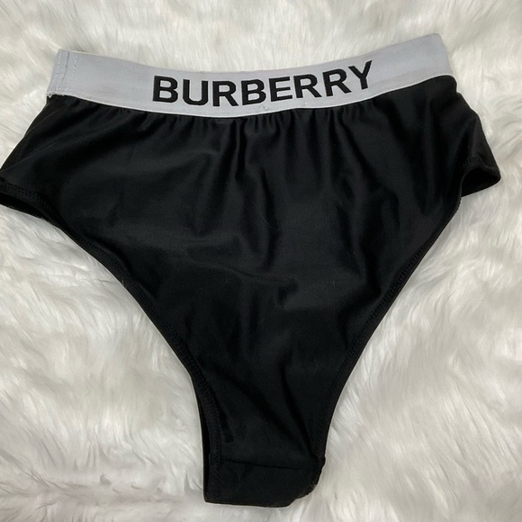 Burberry Black High Waist Bikini with White Logo Band - Picture 6 of 9